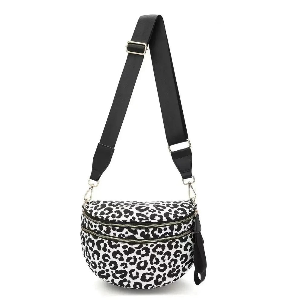 Checkered Nylon Crossbody Bag