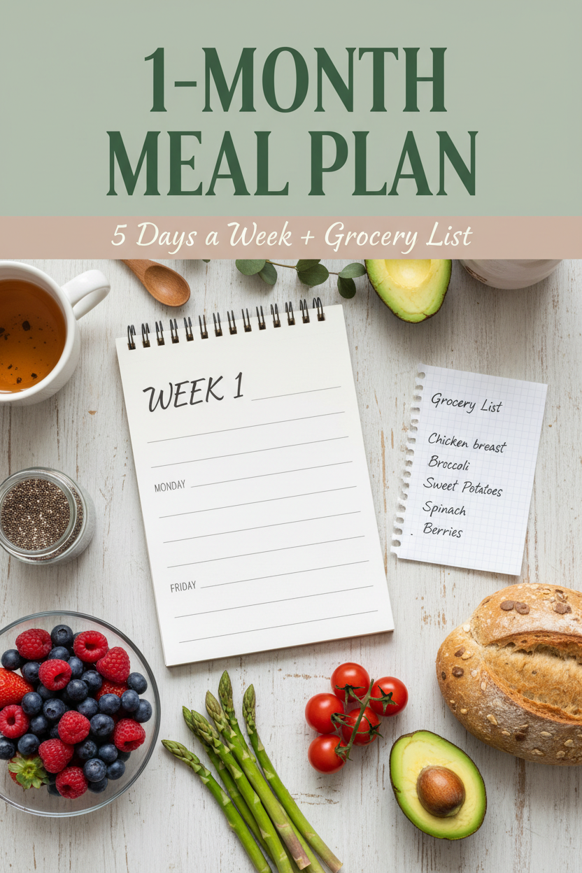 1-Month Meal Plan with Grocery List cover image